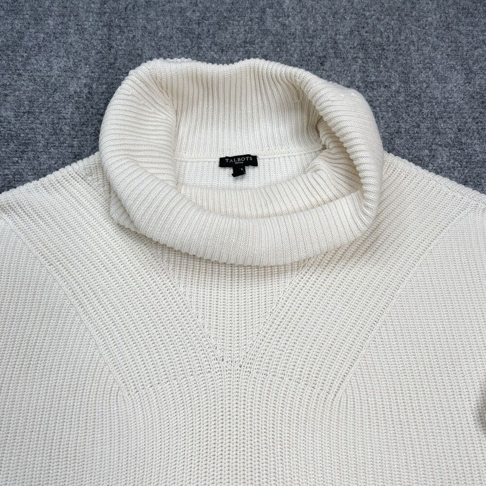 Talbots Sweater Womens Size Petite XL Ivory Cream Cowl Neck Cotton Modal - Picture 3 of 8